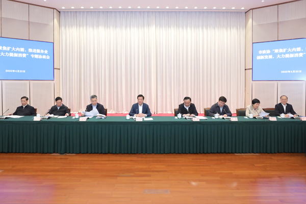 ​市政协召开“聚焦扩大内需，推进服务业创新发展，大力提振消费”专题协商会 胡文容出席并讲话